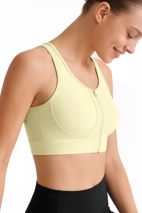 Power™ Front Zip Full Coverage Racerback Mesh Running Bra | Women's High Support Sports Bra - image 6