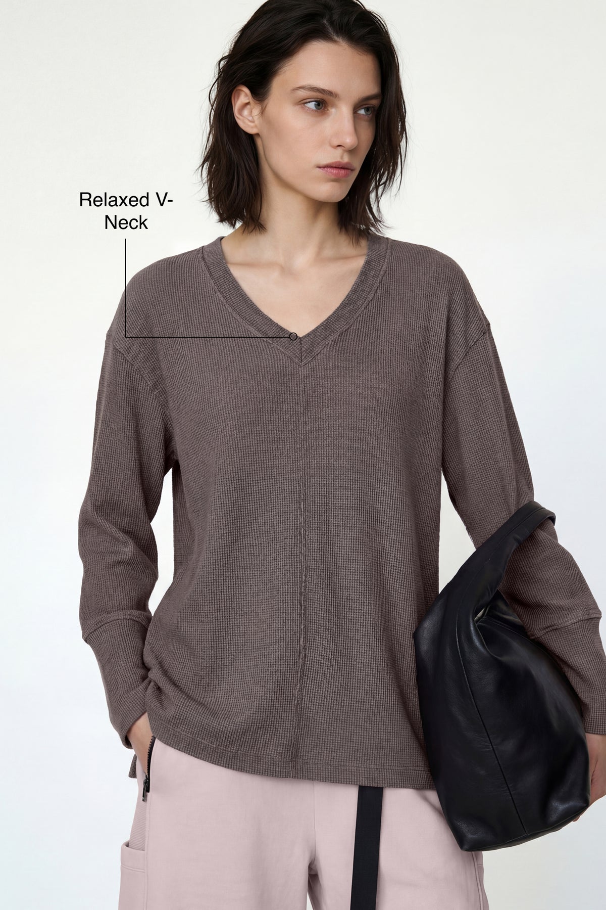 Anywhere™ V-Neck Stretch Relaxed-Fit Sweatshirt | Women's Sports Sweatshirt