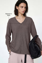 Anywhere™ V-Neck Stretch Relaxed-Fit Sweatshirt | Women's Sports Sweatshirt