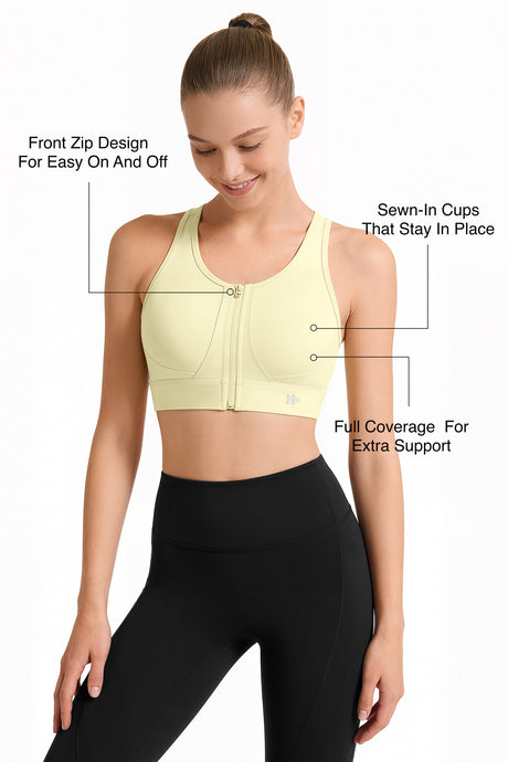 Power™ Front Zip Full Coverage Racerback Mesh Running Bra | Women's High Support Sports Bra - image 20