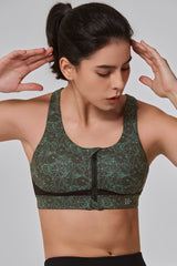 Power™ Zip Front Criss Cross High Support Running Bra | Women's High Support Sports Bra (Plus Size)