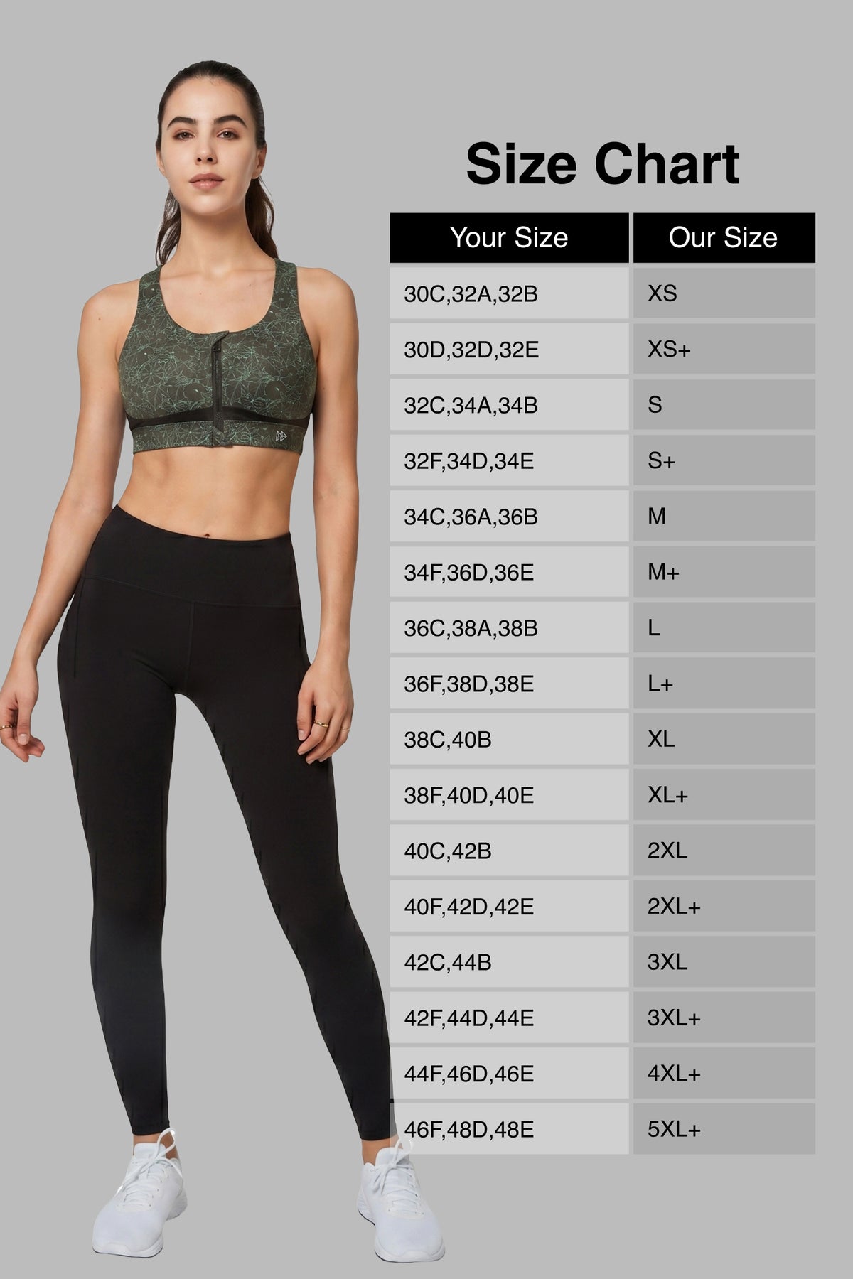 Power™ Zip Front Criss Cross High Support Running Bra | Women's High Support Sports Bra (Plus Size)