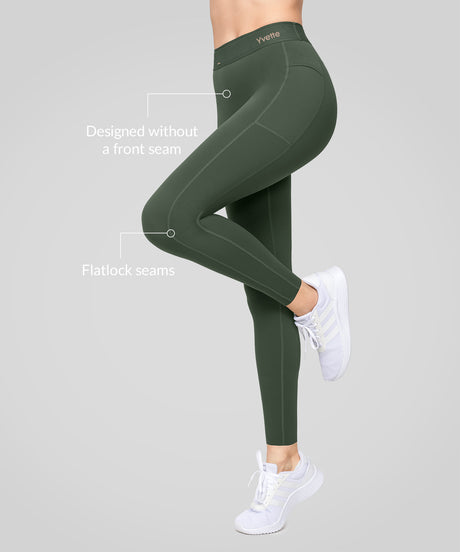Power™ High Waist Logo Pockets Lined Running Leggings 24'' | Women's High Support Leggings - image 3