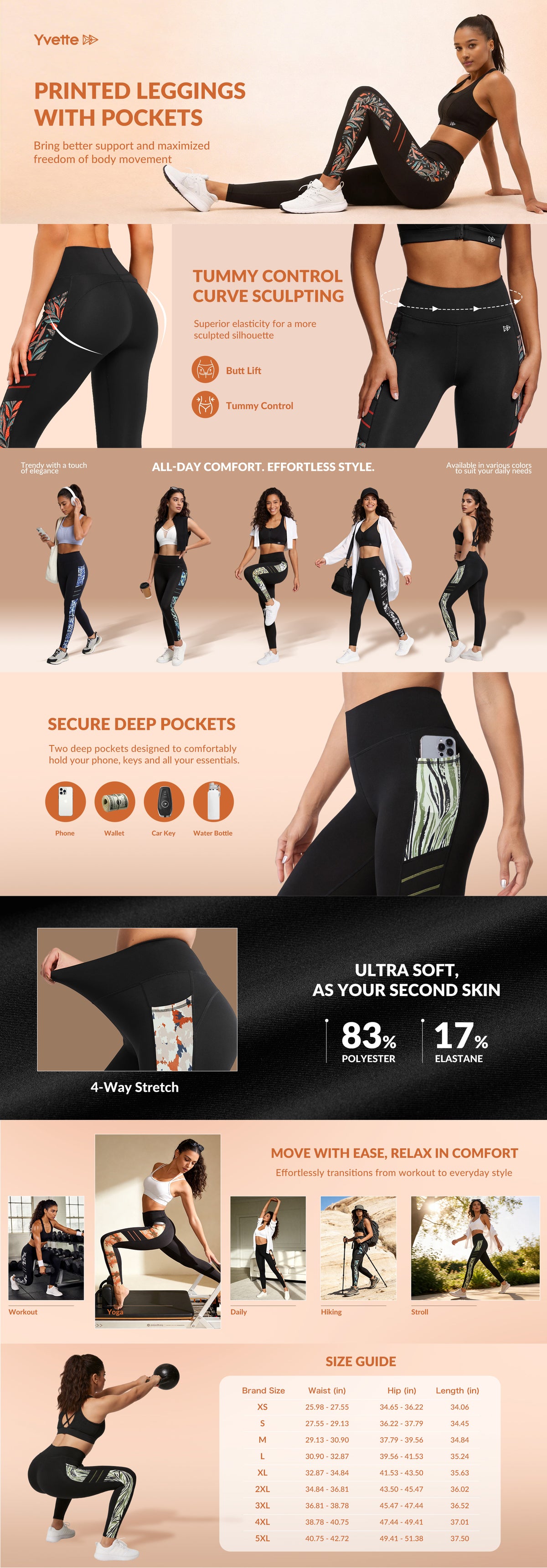 Echo™ High-Waisted Print Running Leggings 26" | Women's High Support Leggings