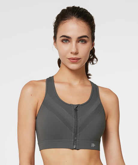 Reggiseno da corsa imbottito Enfold Zip Mesh | Reggiseno sportivo ad alto sostegno da donna (taglie forti) - image 3