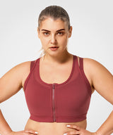 Power Zip Front Mesh gepolsterter Lauf-BH | Damen-Sport-BH mit starker Unterstützung (Übergröße)