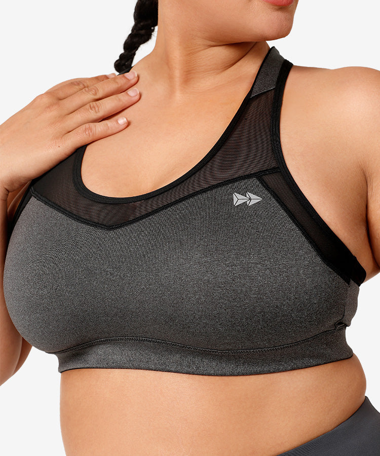 Sujetador para correr con relleno de malla y espalda cruzada Shift | Sujetador deportivo de sujeción alta para mujer (talla grande)