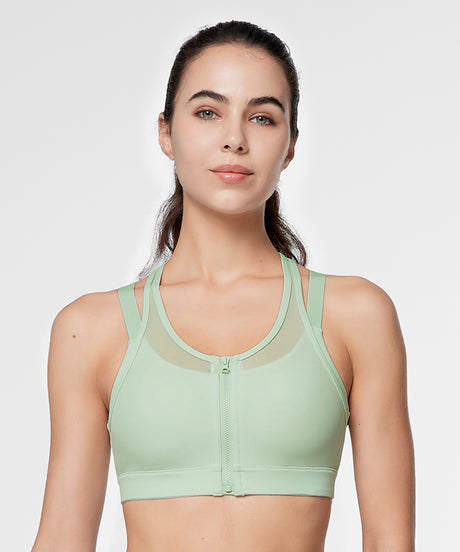 Löpar-bh med Power Zip och mesh-vadderad framsida | Sport-bh med högt stöd för kvinnor (plus size) - image 4