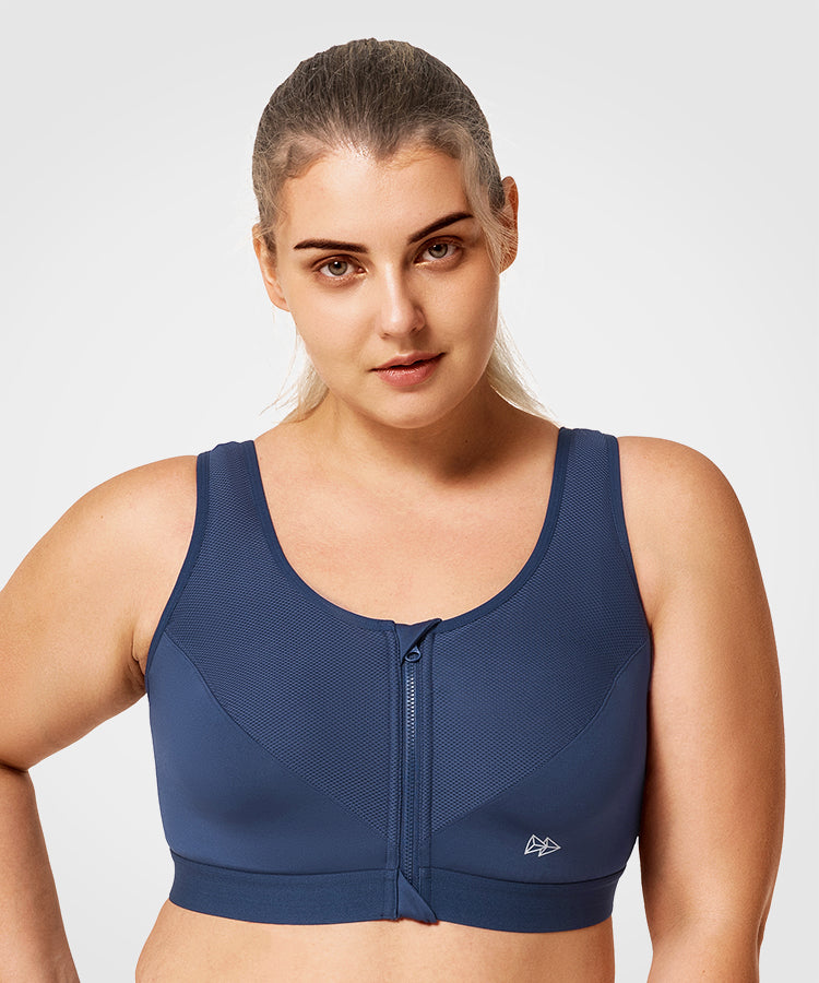 Power Classic löpar-BH med dragkedja | Sport-BH med högt stöd för kvinnor (plus size)