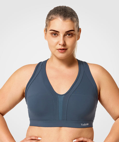 Sujetador para correr con relleno y espalda cruzada Power | Sujetador deportivo de sujeción alta para mujer (talla grande)