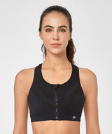 Enfold Zip Mesh gepolsterter Lauf-BH | Damen-Sport-BH mit starker Unterstützung (Übergröße)
