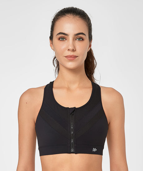Reggiseno da corsa imbottito Enfold Zip Mesh | Reggiseno sportivo ad alto sostegno da donna (taglie forti) - image 4