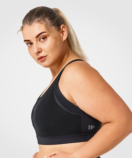 Power Zip Front Mesh gepolsterter Lauf-BH | Damen-Sport-BH mit starker Unterstützung (Übergröße) - image 3