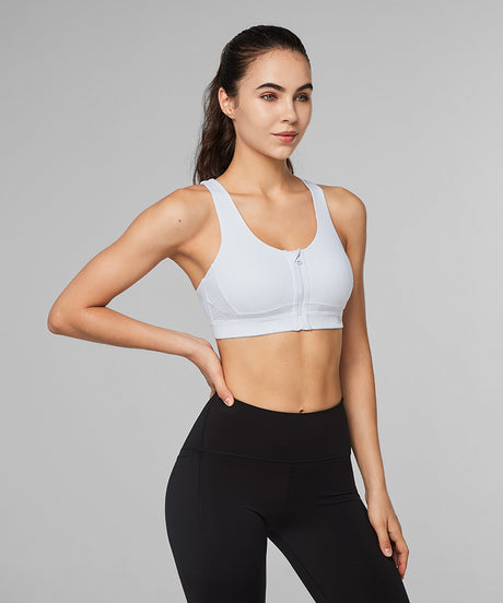 Power™ Zip Front Criss Cross High Support Running Bra | Women's High Support Sports Bra (Plus Size) - image 4