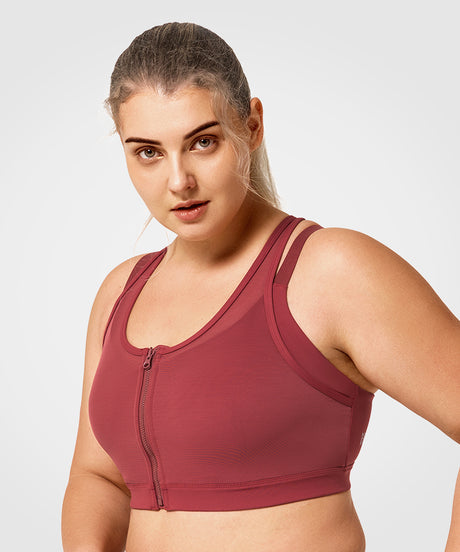 Power Zip Front Mesh gepolsterter Lauf-BH | Damen-Sport-BH mit starker Unterstützung (Übergröße) - image 3