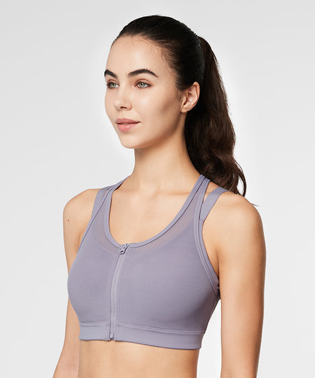 Löpar-bh med Power Zip och mesh-vadderad framsida | Sport-bh med högt stöd för kvinnor (plus size) - image 5