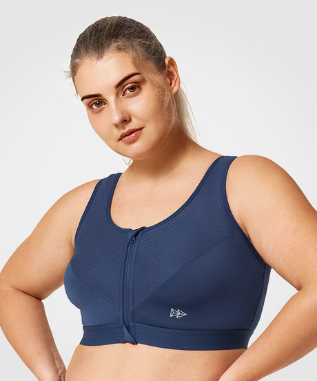 Zip-Front Unpadded High-Support Sports Bra | Women's High Support Sports Bra - image 3