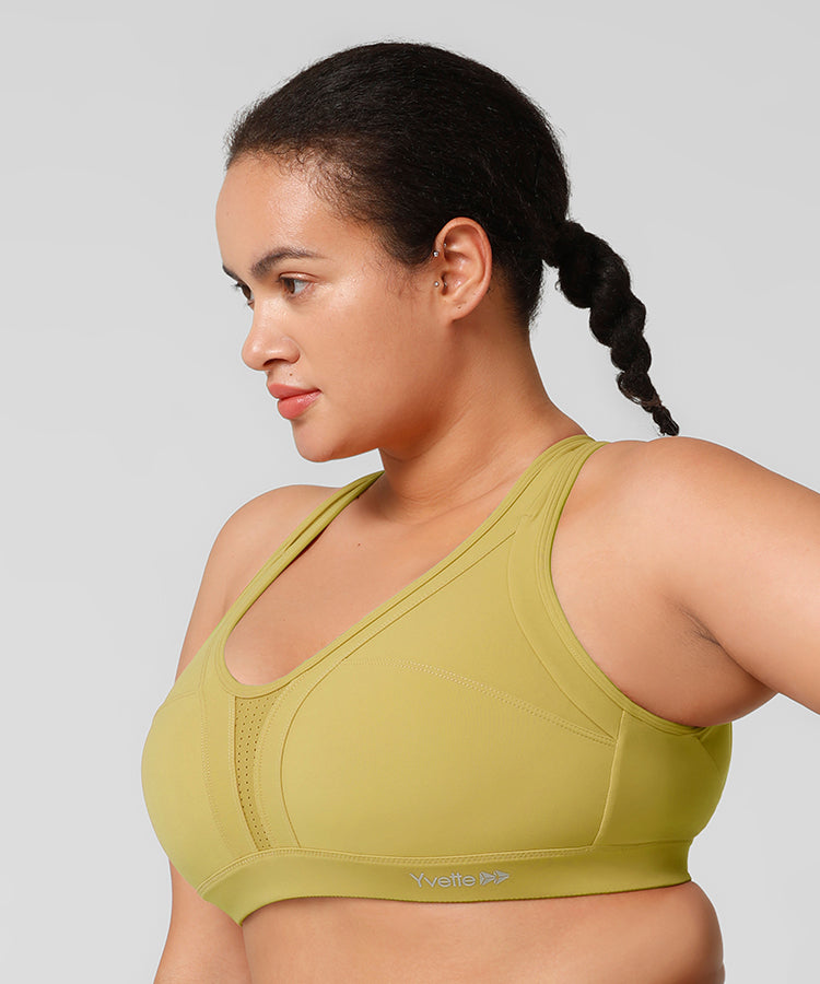 Power Cross Back Vadderad Löpar-BH | Sport-BH med högt stöd för kvinnor (plus size)
