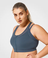 Power™ Zip Front Breathable Full-Coverage Running Bra | Women's High Support Sports Bra