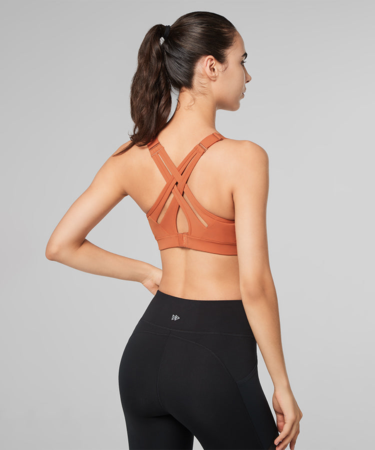 Power Adjustable Criss Cross gepolsterter Lauf-BH | Damen-Sport-BH mit starker Unterstützung (Übergröße)