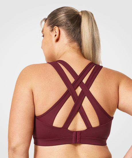 Sujetador para correr con relleno y espalda cruzada Power | Sujetador deportivo de sujeción alta para mujer (talla grande) - image 2