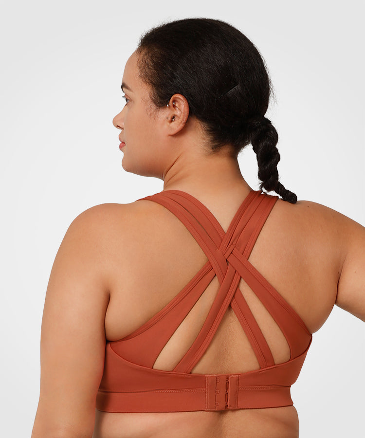 Power Cross Back gepolsterter Lauf-BH | Sport-BH mit starkem Halt für Damen (Übergröße)