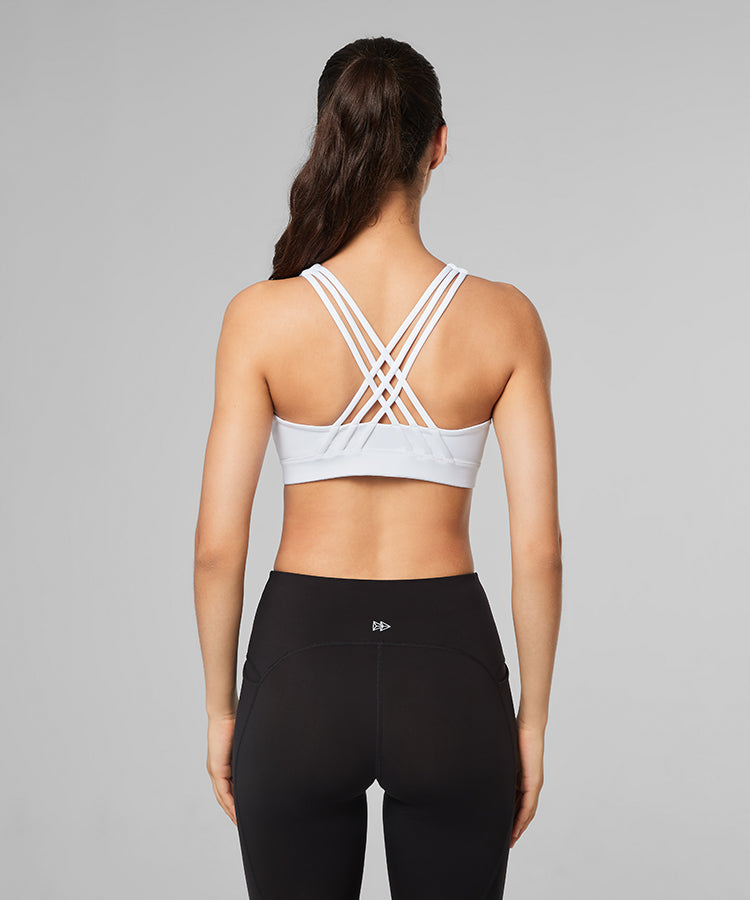 Reggiseno da corsa imbottito con incrocio frontale Power Zip | Reggiseno sportivo ad alto sostegno da donna (taglie forti)
