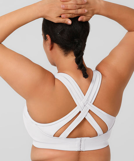 Sujetador para correr con relleno y espalda cruzada Power | Sujetador deportivo de sujeción alta para mujer (talla grande)