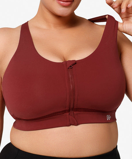 Power™ Zip Front Criss Cross High Support Running Bra | Women's High Support Sports Bra (Plus Size) - image 6