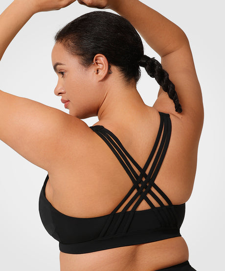 Power™ Zip Front Criss Cross High Support Running Bra | Women's High Support Sports Bra (Plus Size) - image 2