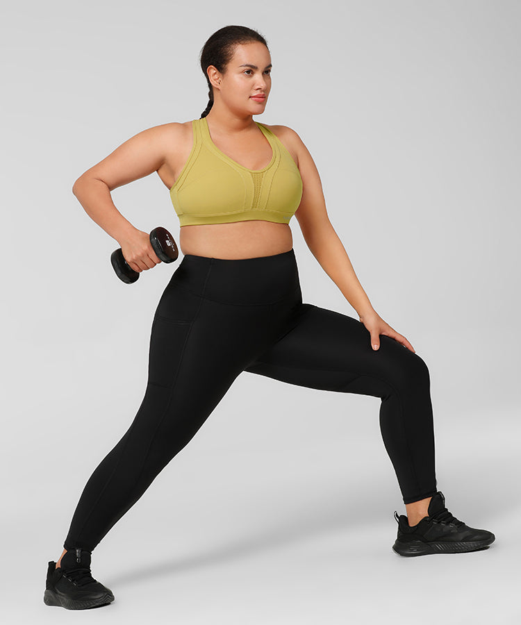 Power Cross Back Vadderad Löpar-BH | Sport-BH med högt stöd för kvinnor (plus size)