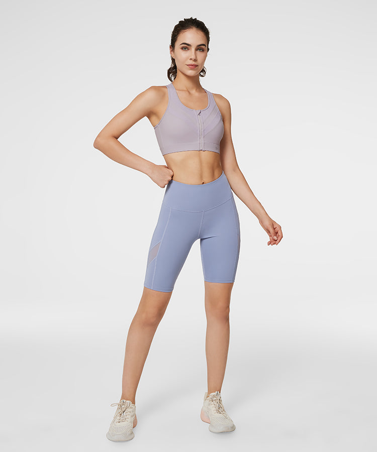 Reggiseno da corsa imbottito Enfold Zip Mesh | Reggiseno sportivo ad alto sostegno da donna (taglie forti)