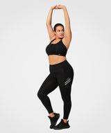 Sujetador para correr con relleno cruzado y cremallera frontal Power | Sujetador deportivo de sujeción alta para mujer (talla grande)