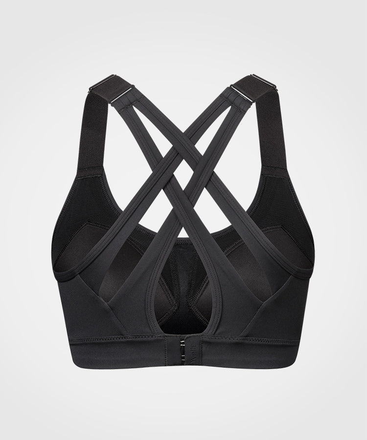 Power Adjustable Criss Cross gepolsterter Lauf-BH | Damen-Sport-BH mit starker Unterstützung (Übergröße)
