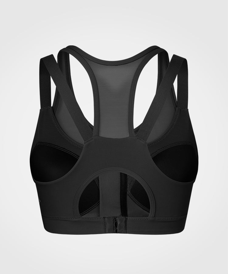 Sujetador para correr con relleno de malla frontal Power Zip | Sujetador deportivo de sujeción alta para mujer (talla grande)